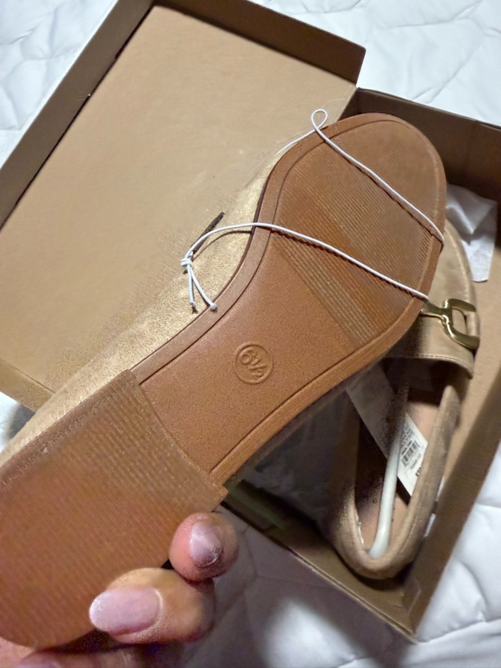 a new day Beige Suede Loafers with Gold Buckle - Picture 3 of 4
